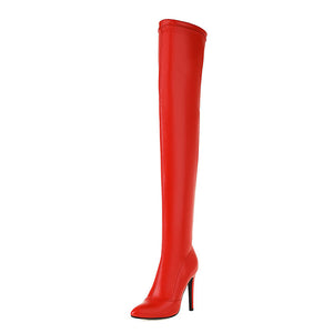 Red Matte Women's Closed Toe Boots