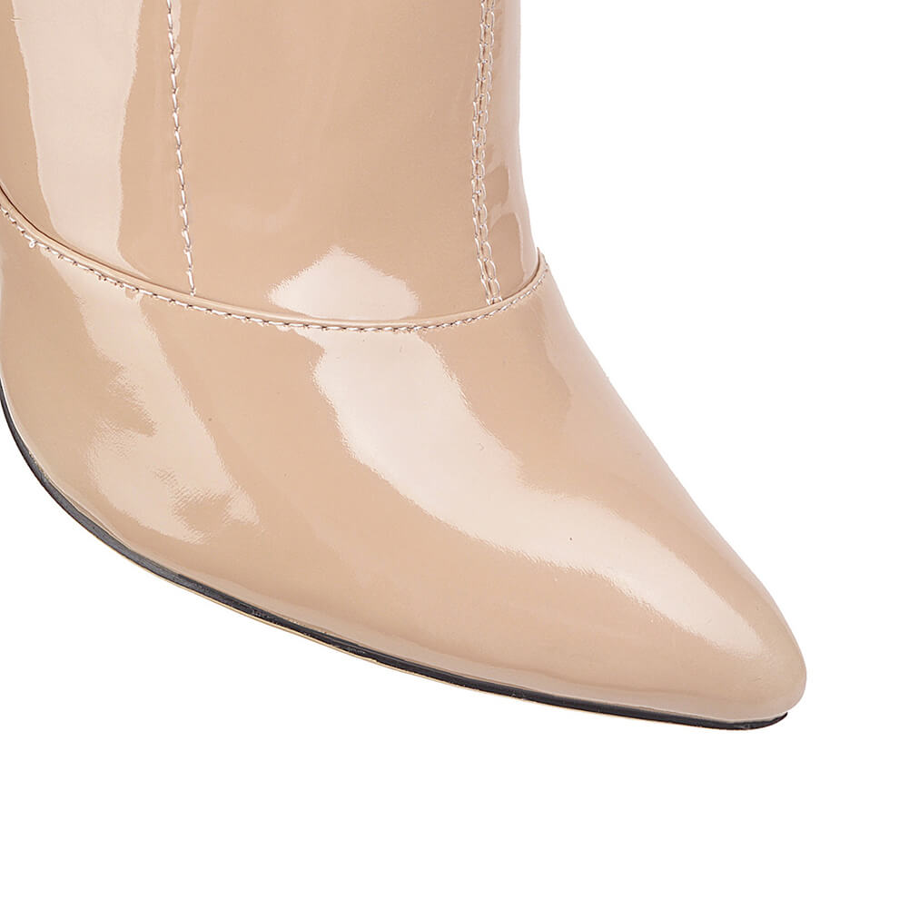 Stivali con tacco a spillo lunghi e sottili in vernice PU