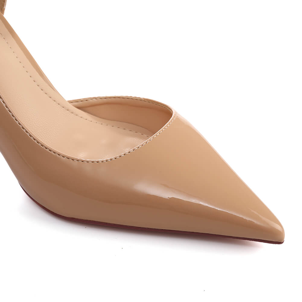 Scarpe con tacco alto cave laterali color albicocca