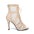 Beige Patent Leather Lace-up Front Mesh Stiletto Boots