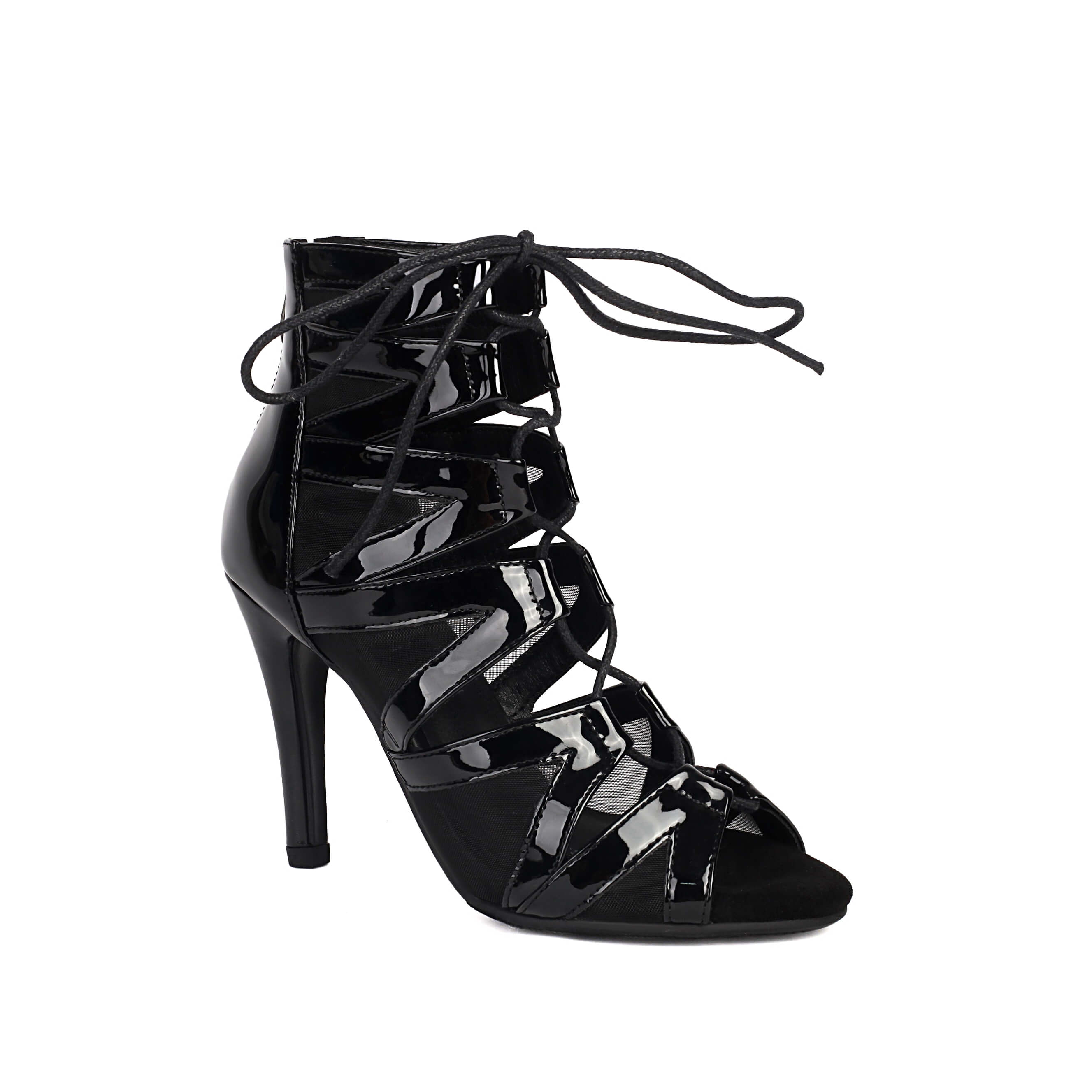 Stivaletti neri con lacci incrociati