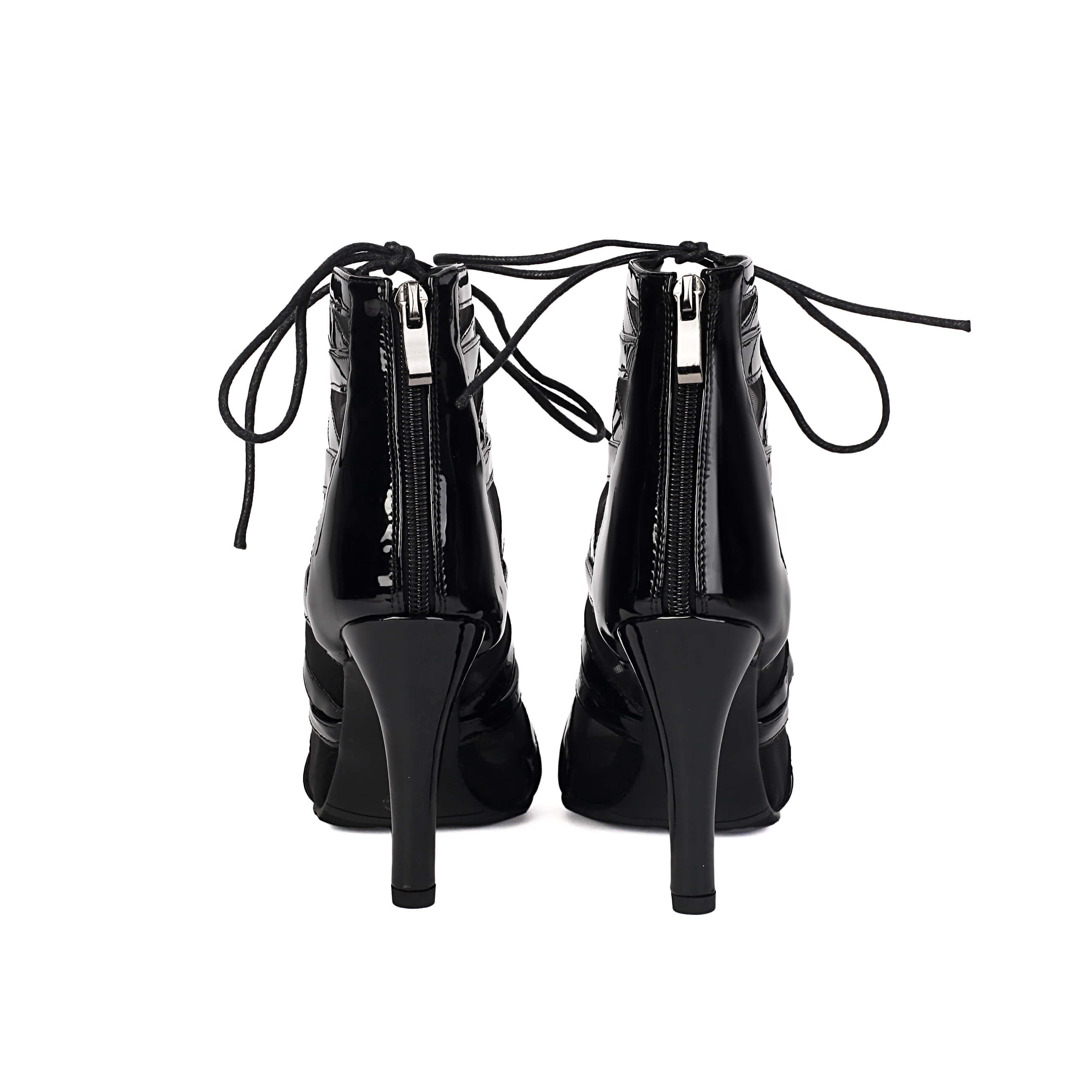 Stivaletti neri con lacci incrociati