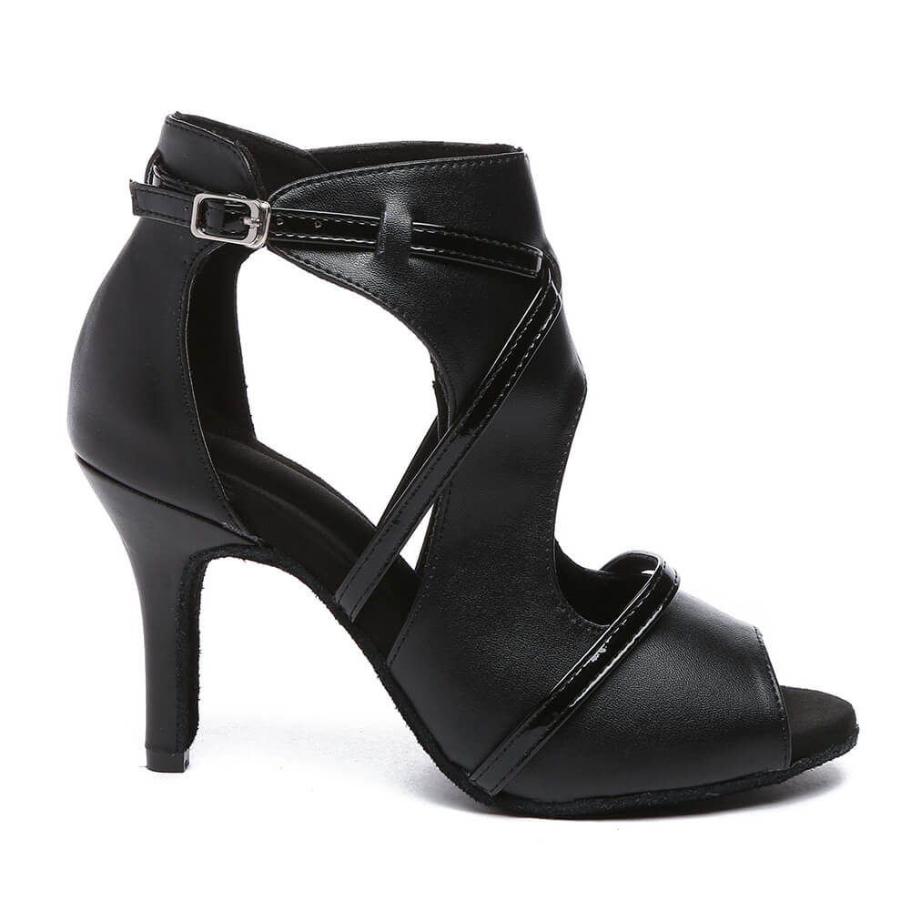 Stivali da ballo latino neri cavi