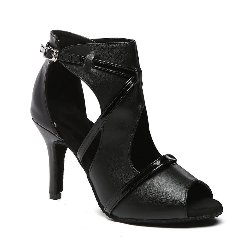 Stivali da ballo latino neri cavi