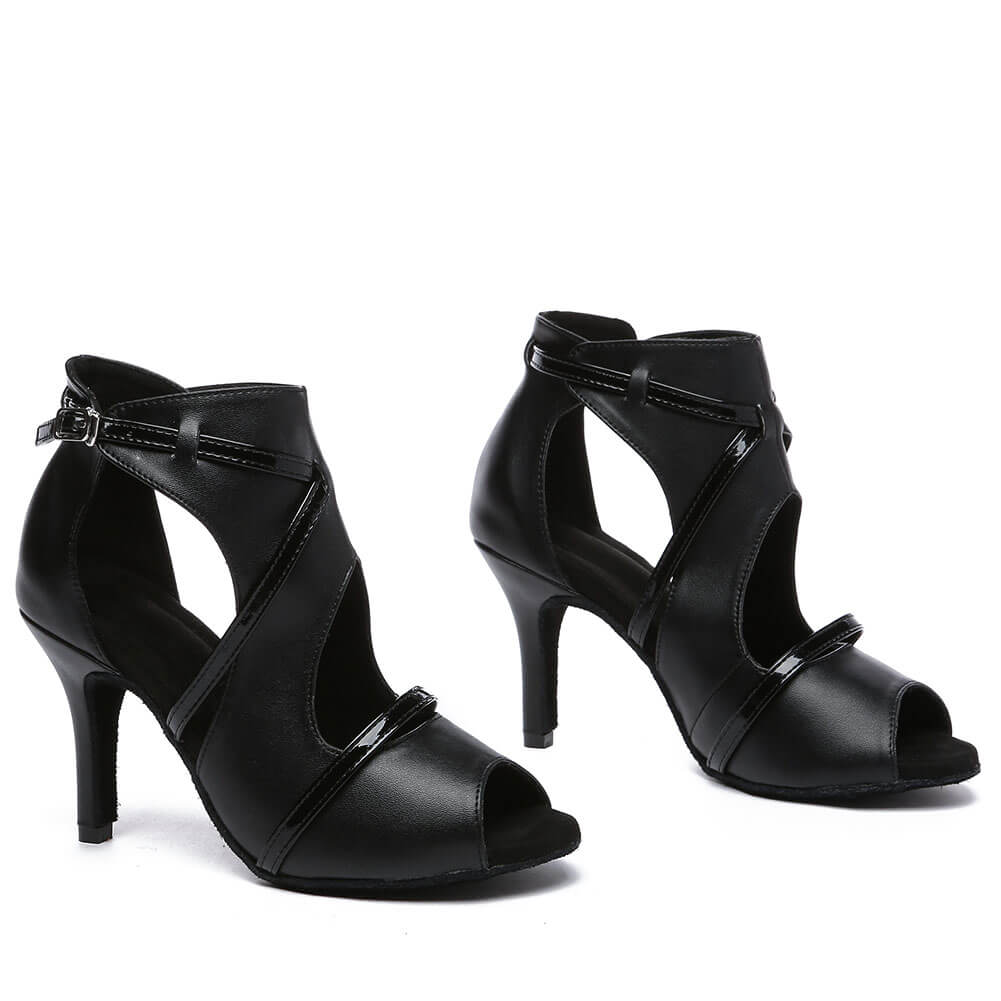 Stivali da ballo latino neri cavi