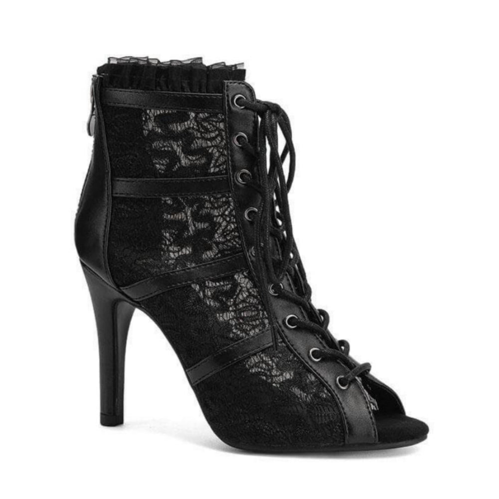Bottes de danse jazz en dentelle noire