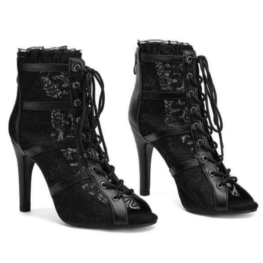 Bottes de danse jazz en dentelle noire