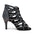 Black Lace-up Hollow Dance Boots With Rhinestones