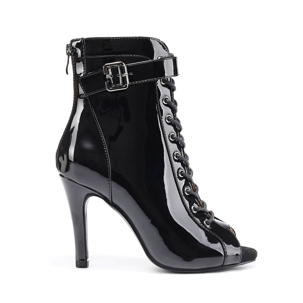 Chaussures de danse à lacets en cuir noir