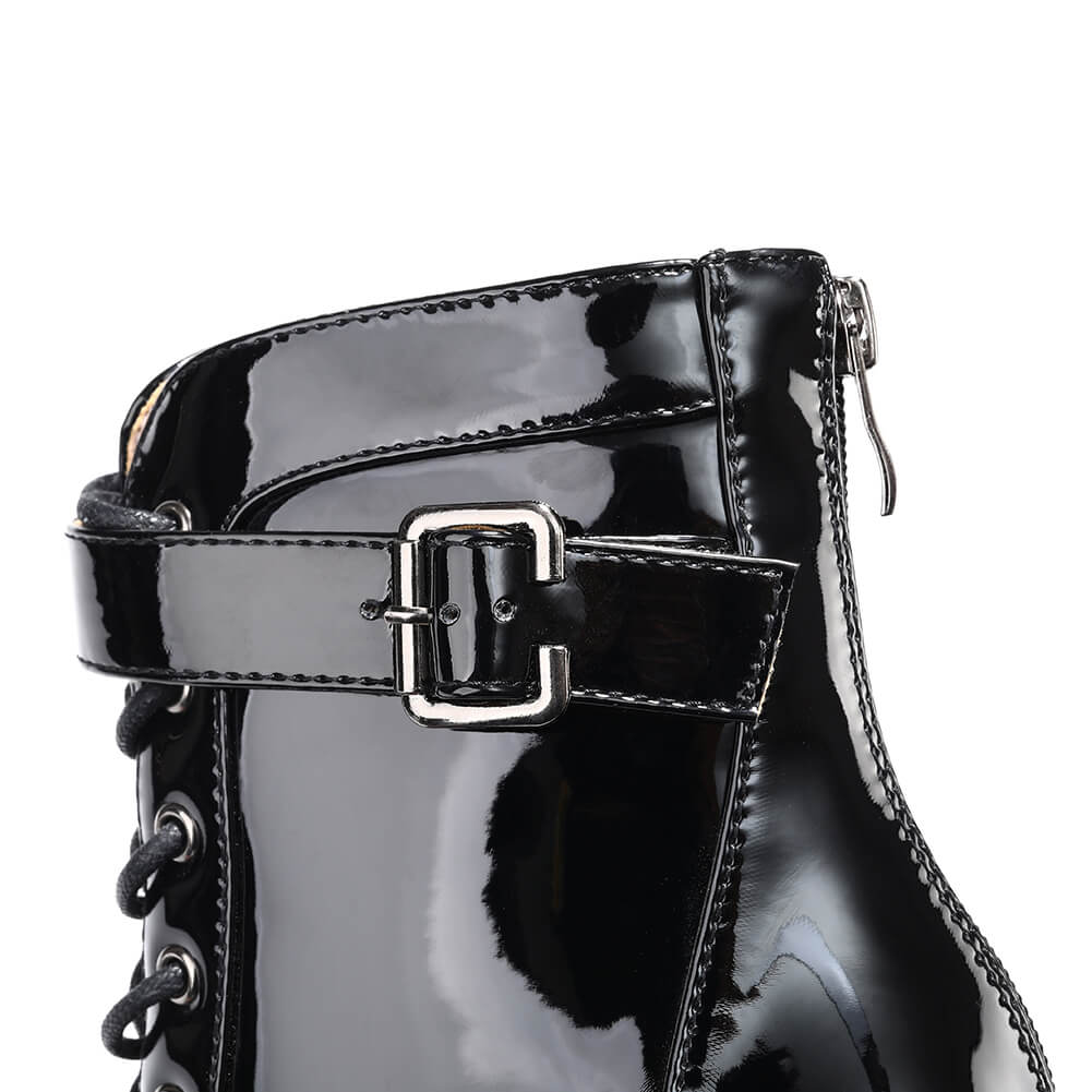 Chaussures de danse à lacets en cuir noir