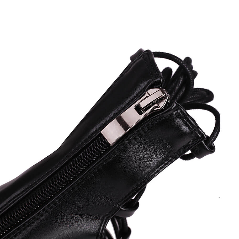 Stivali da ballo con lacci neri opachi