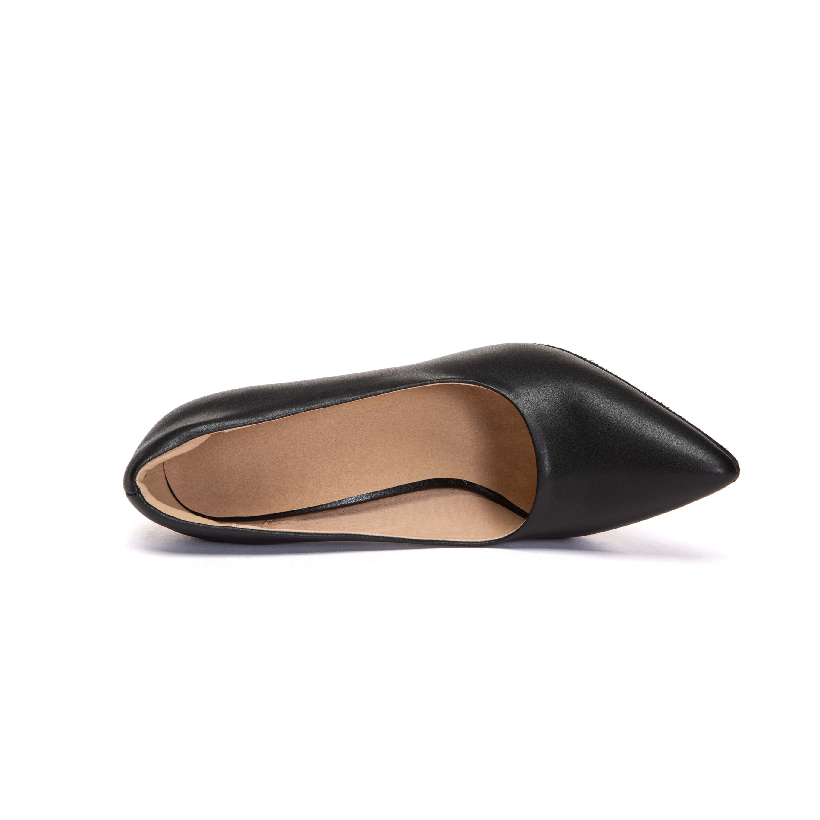 Décolleté in pelle nera opaca