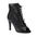 Black Matte Leather Woven Openwork Dance Boots