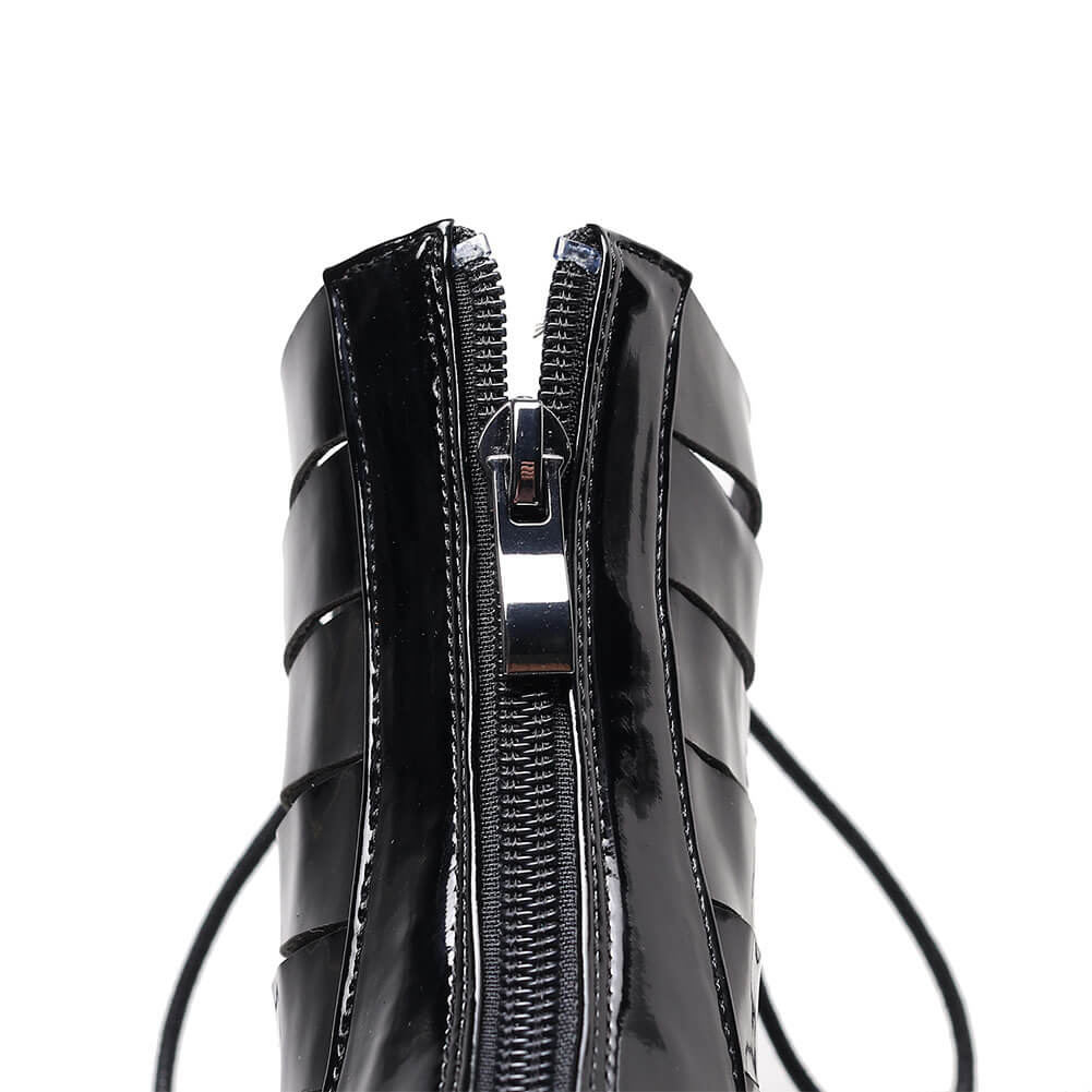 Scarpe da salsa latina nere con punta aperta