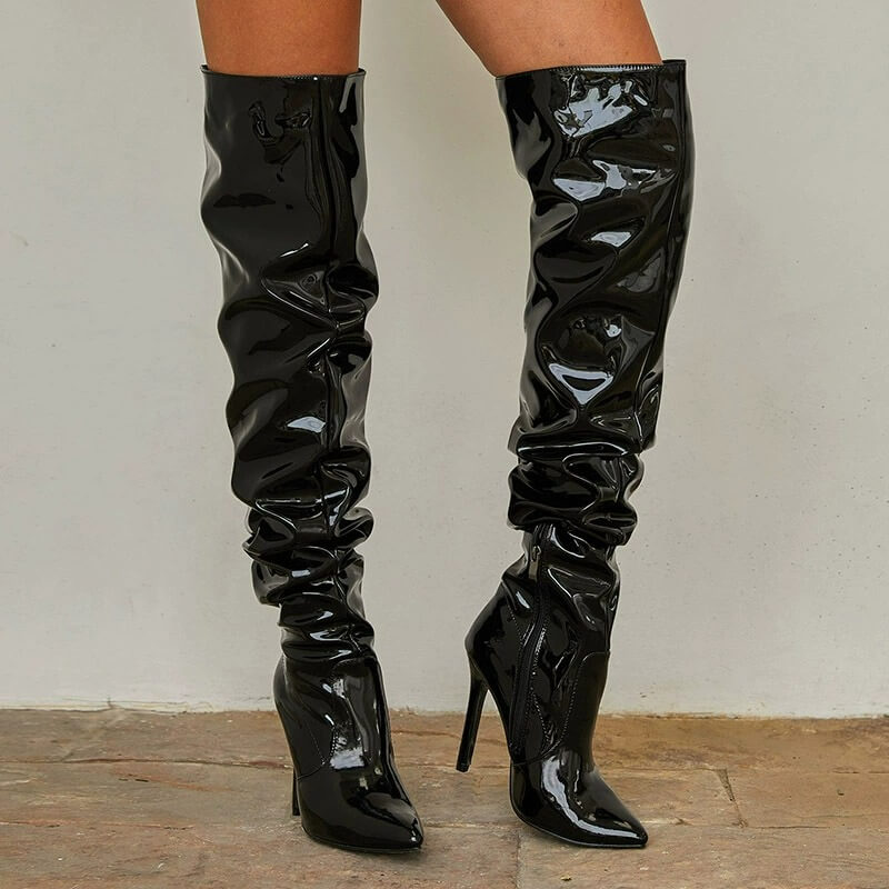 Over The Knee Pleated Boots