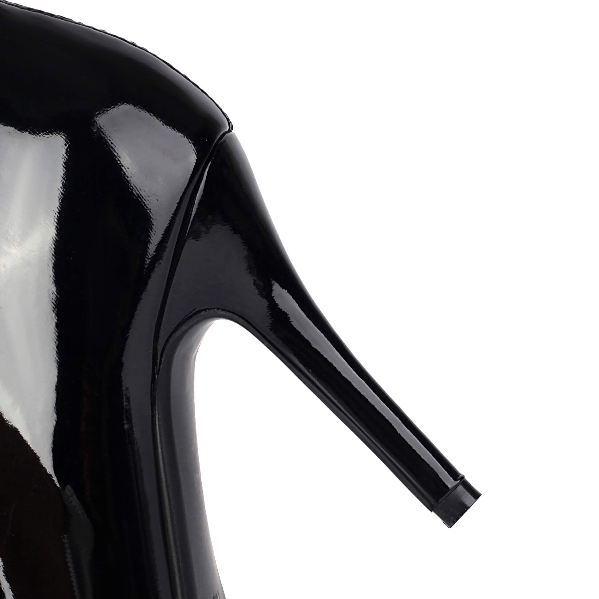 Stivali sopra il ginocchio con punta chiusa in vernice nera