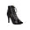 Black Patent Mesh Lace-Up Ankle Boots