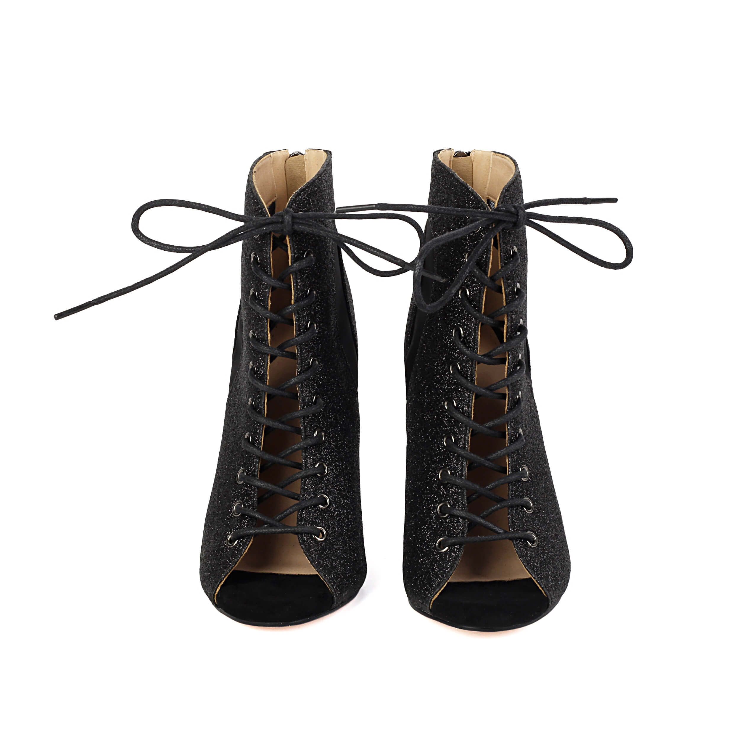 Bottes de danse en maille à paillettes noires