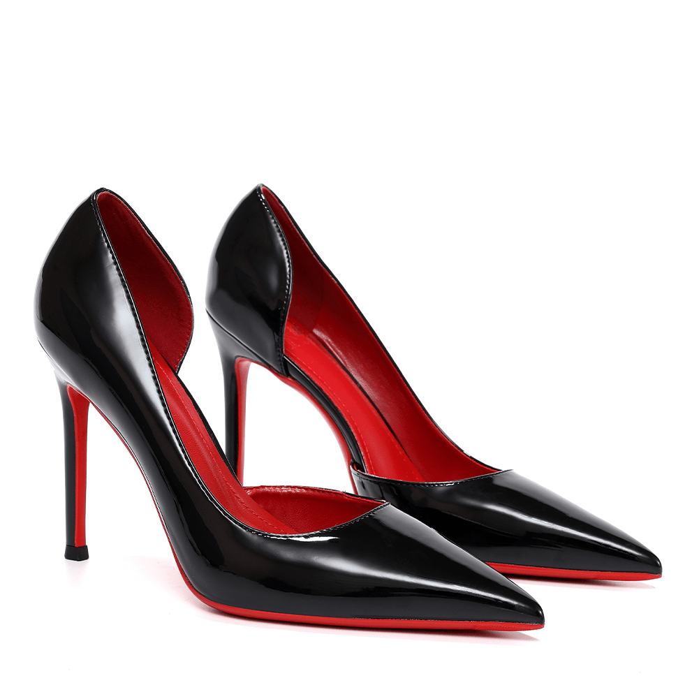 Stiletti neri con ritagli laterali