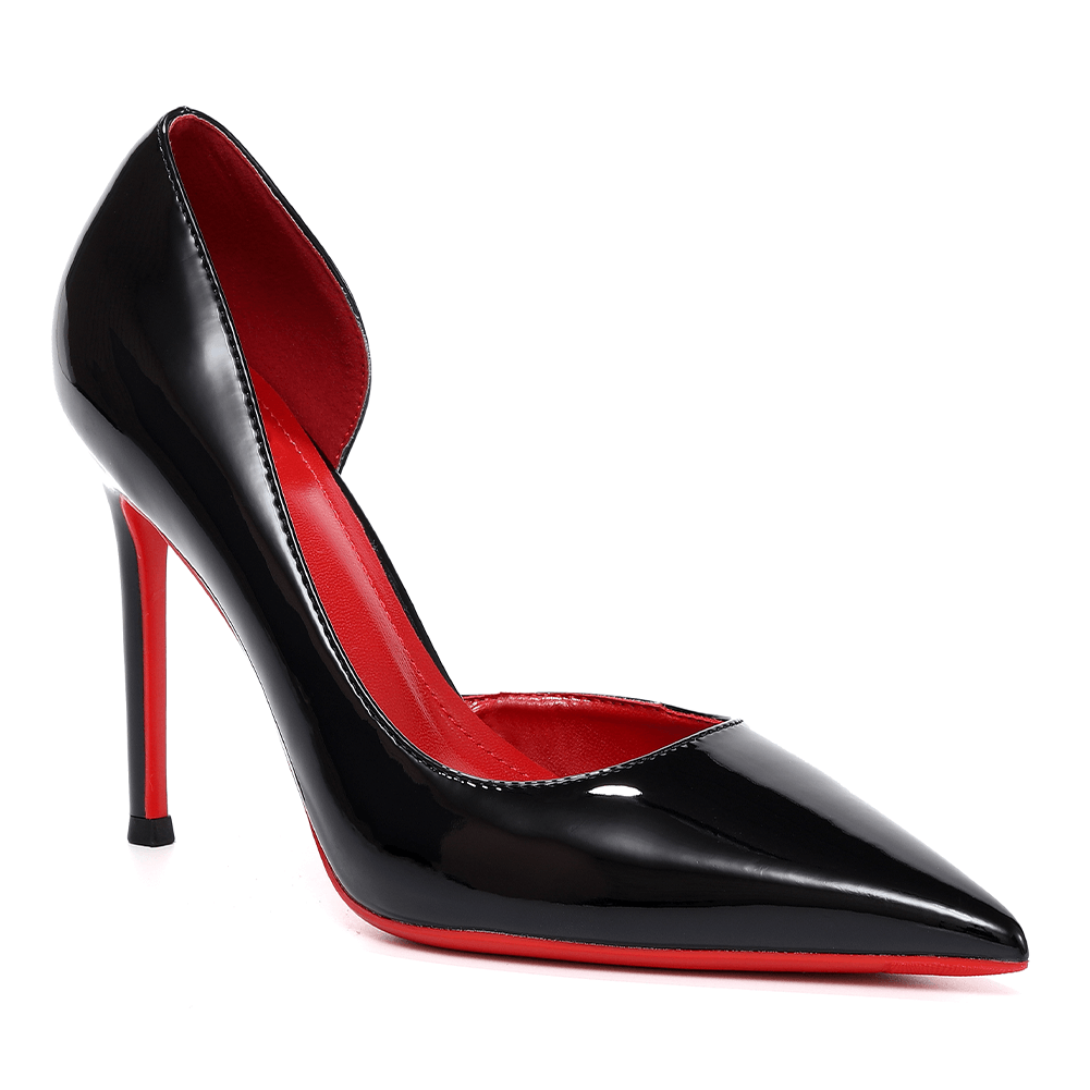 Stiletti neri con ritagli laterali