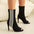 Black Side Stripe Dance Ankle Boots
