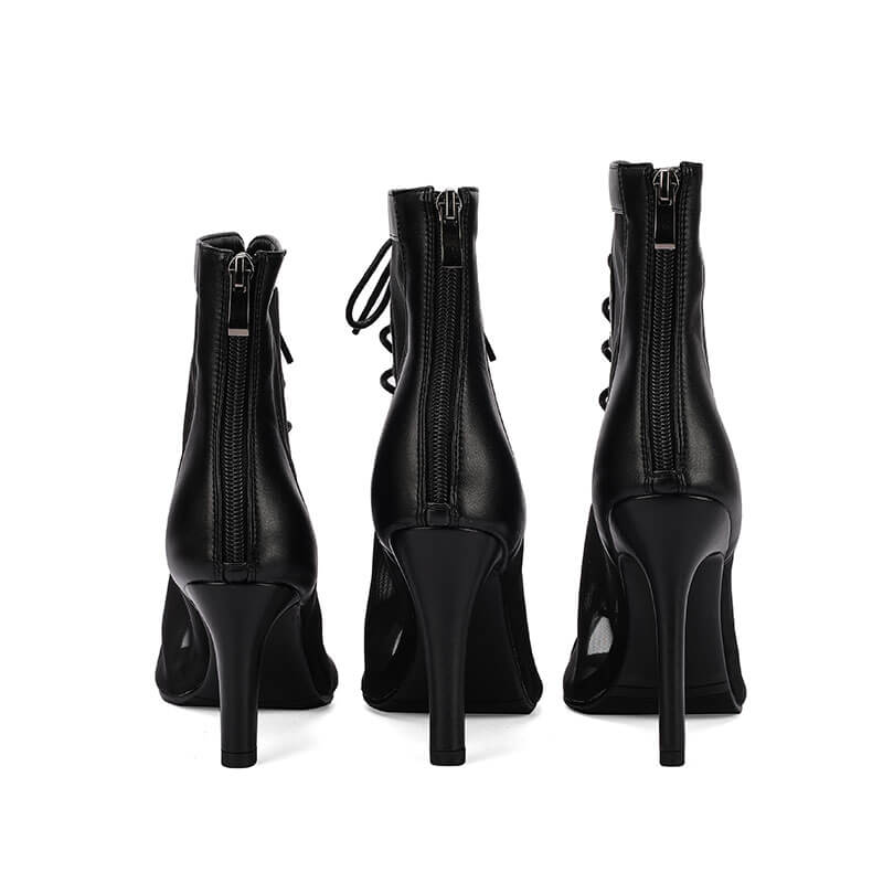 Black Buckle Stiletto Ankle Strap Sandals
