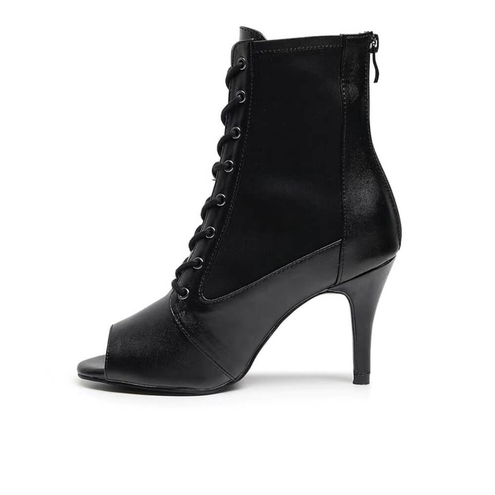 Stivali da ballo stringati da donna neri