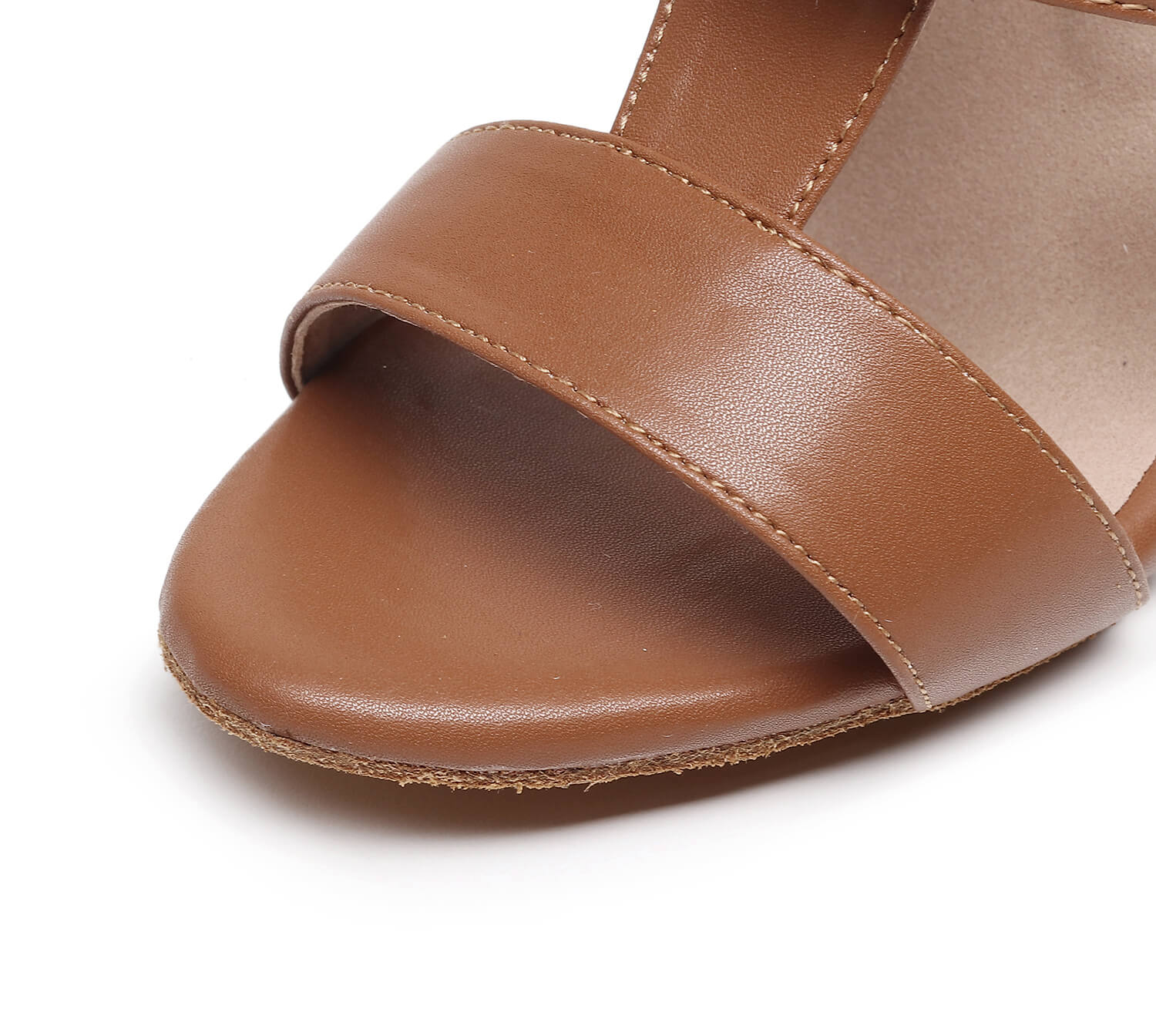Brown Matte Openwork Breathable Dance Boots
