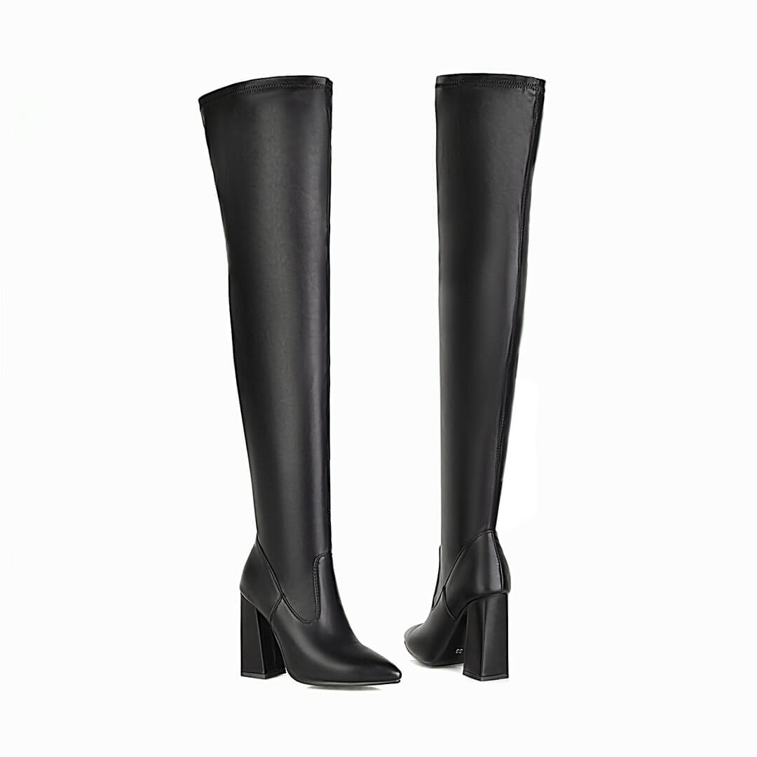 Stivali da ballo sopra il ginocchio a punta chiusa