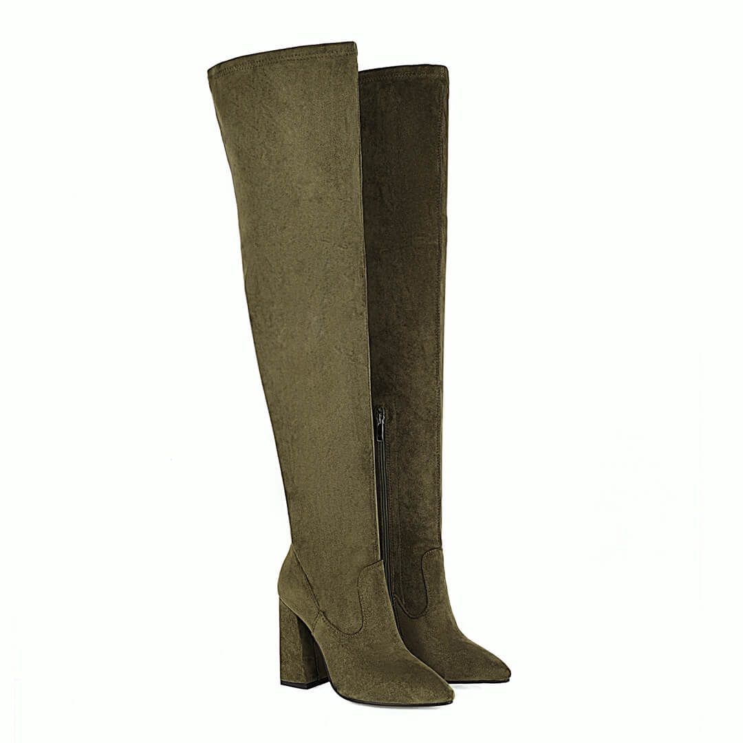 Stivali da ballo sopra il ginocchio a punta chiusa