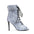 Denim Blue Stiletto Boots With Side Buckles