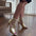 Gold Lace-Up Open-Toe Dance Boots