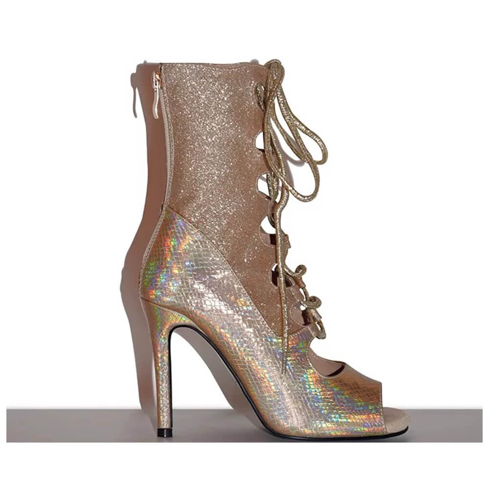 Scarpe con tacco alto nere con lacci per danza jazz latina