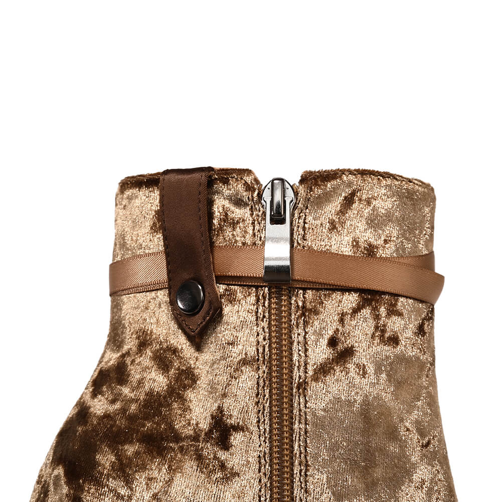 Golden Brown Velvet Dance Boots