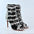 Grey Leopard Print Openwork Dance Boots