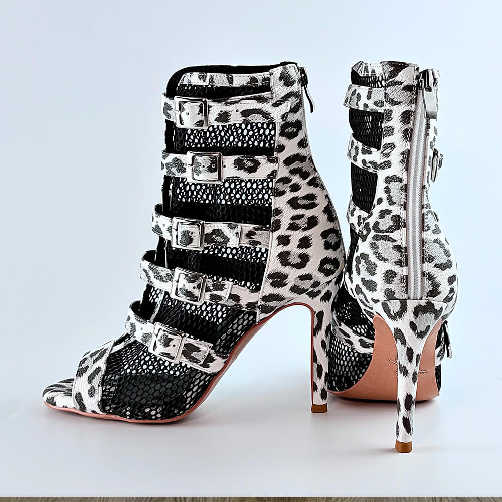 Scarpe da ballo latino da donna con punta aperta e per le feste