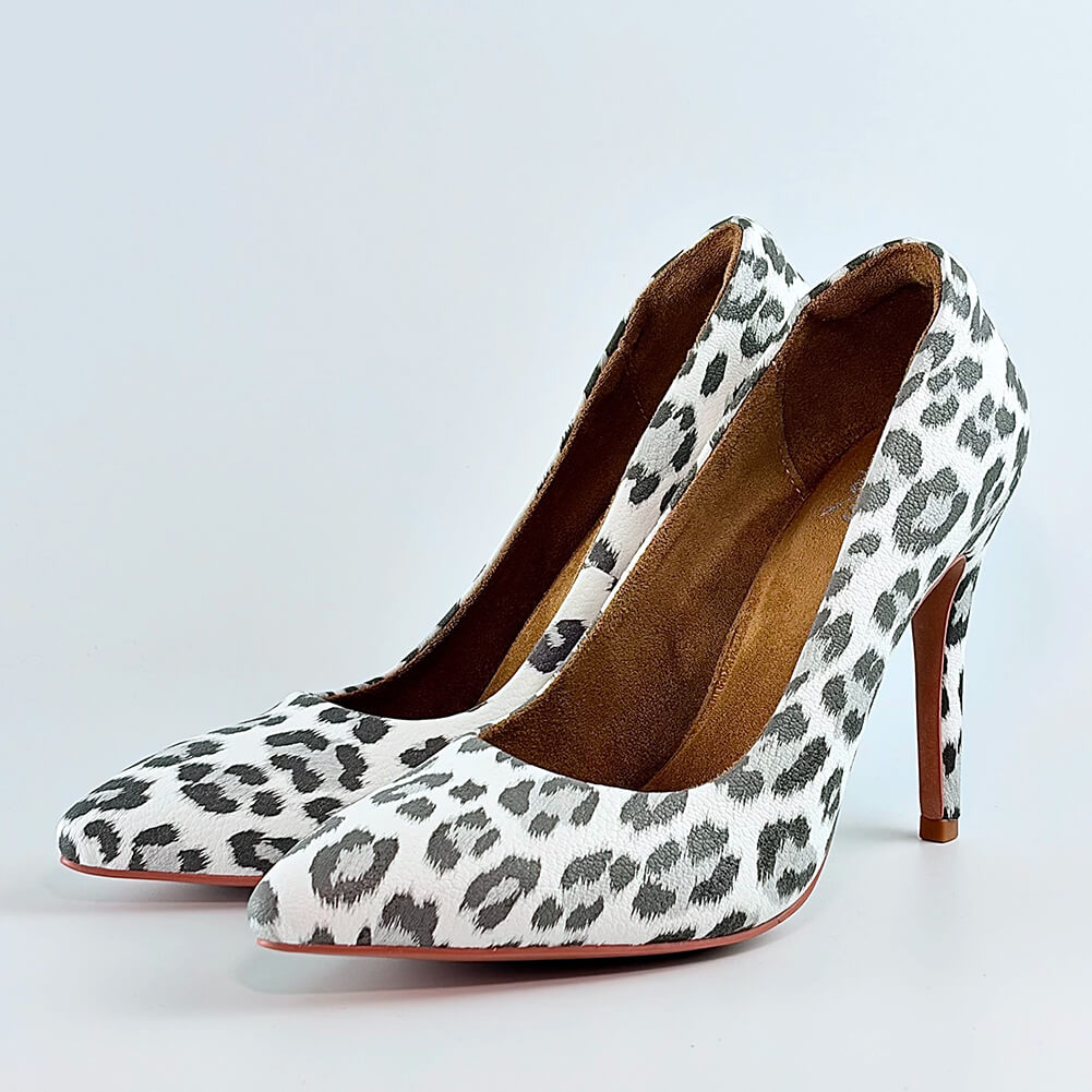 Grey Leopard Print Pumps