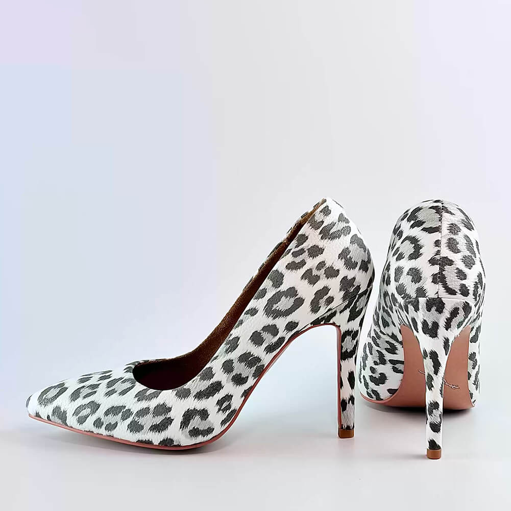 Grey Leopard Print Pumps
