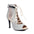 Silver Ladies Lace-up Glitter High Heels Dance Boots