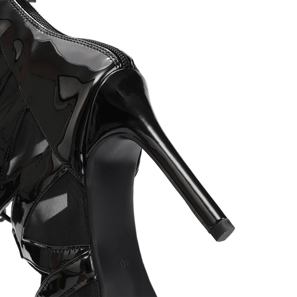 Black Lace-up Latin Jazz Dance High Heels