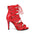 Scarpe rosse con tacco alto per danza jazz latina e lacci