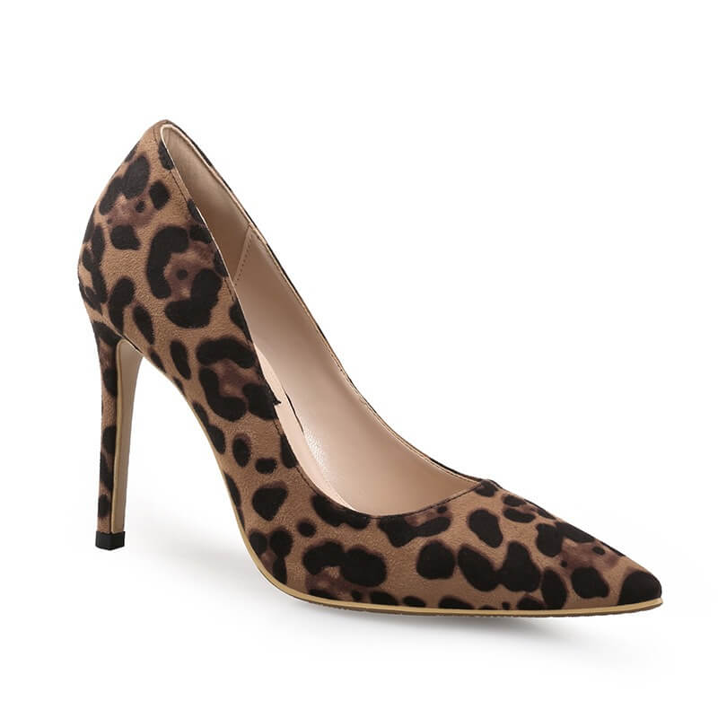 Décolleté in pelle scamosciata leopardata