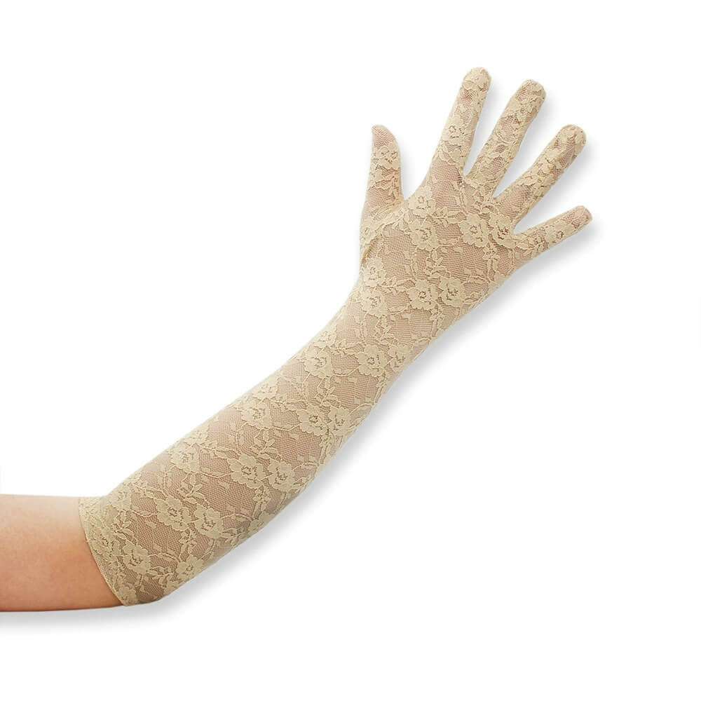 Guanti lunghi in pizzo e rete