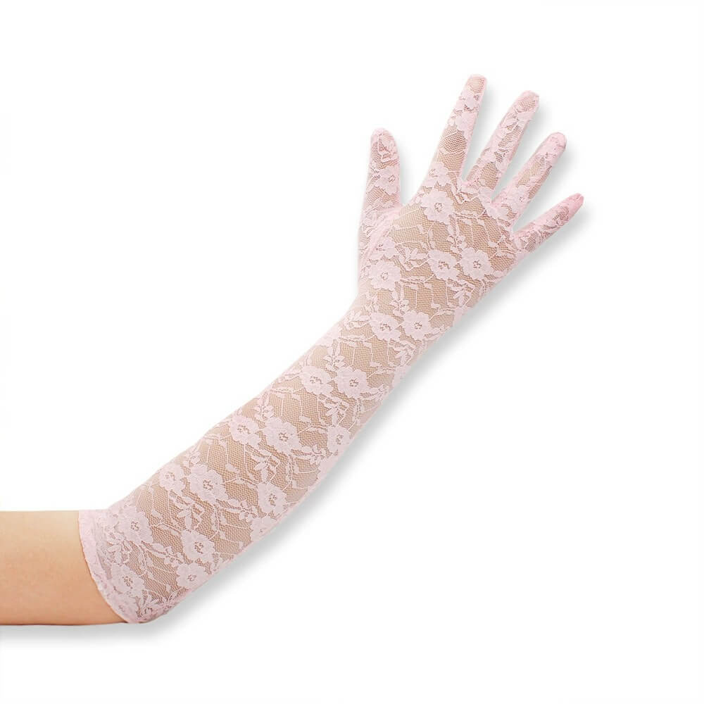 Guanti lunghi in pizzo e rete