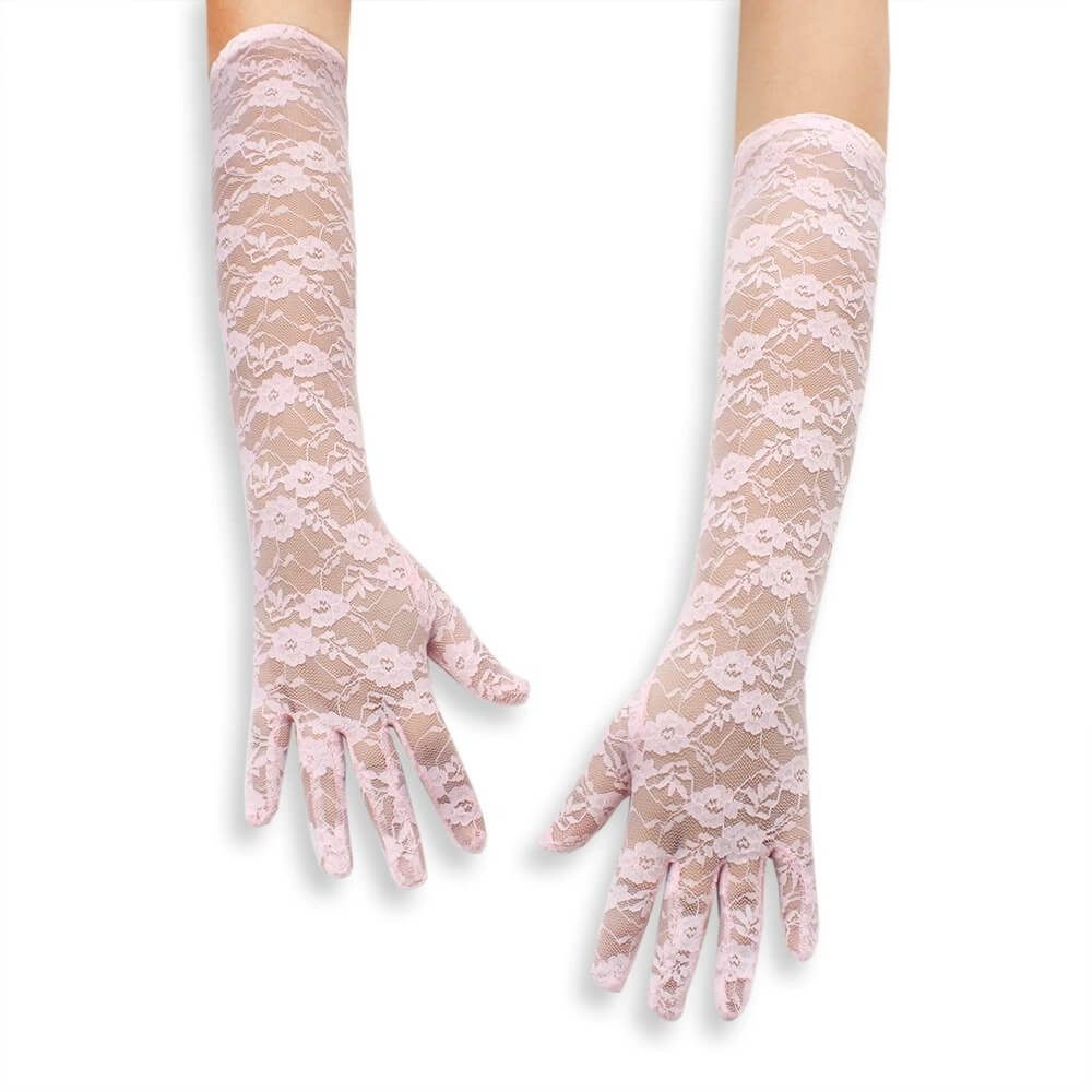 Long Lace Mesh Gloves