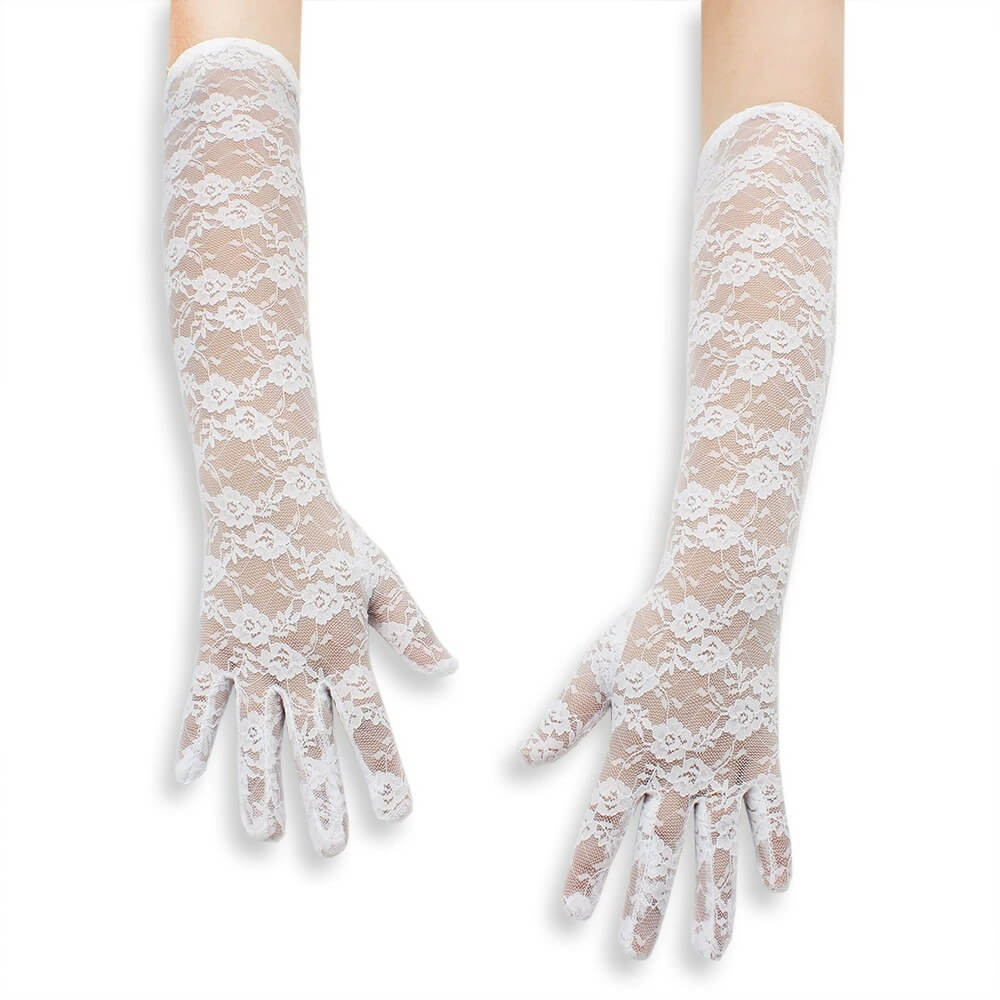 Long Lace Mesh Gloves