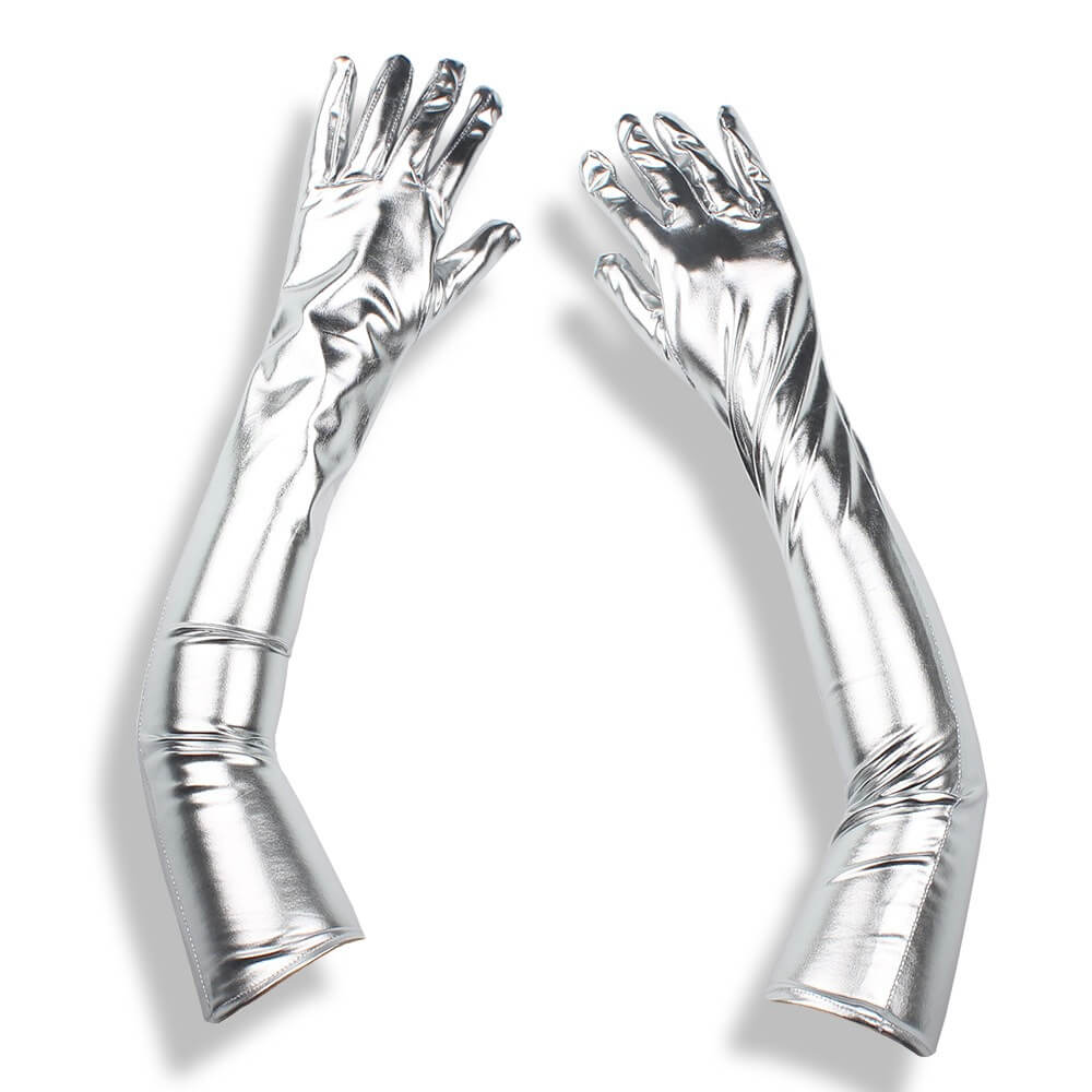 Guanti lunghi in pizzo e rete