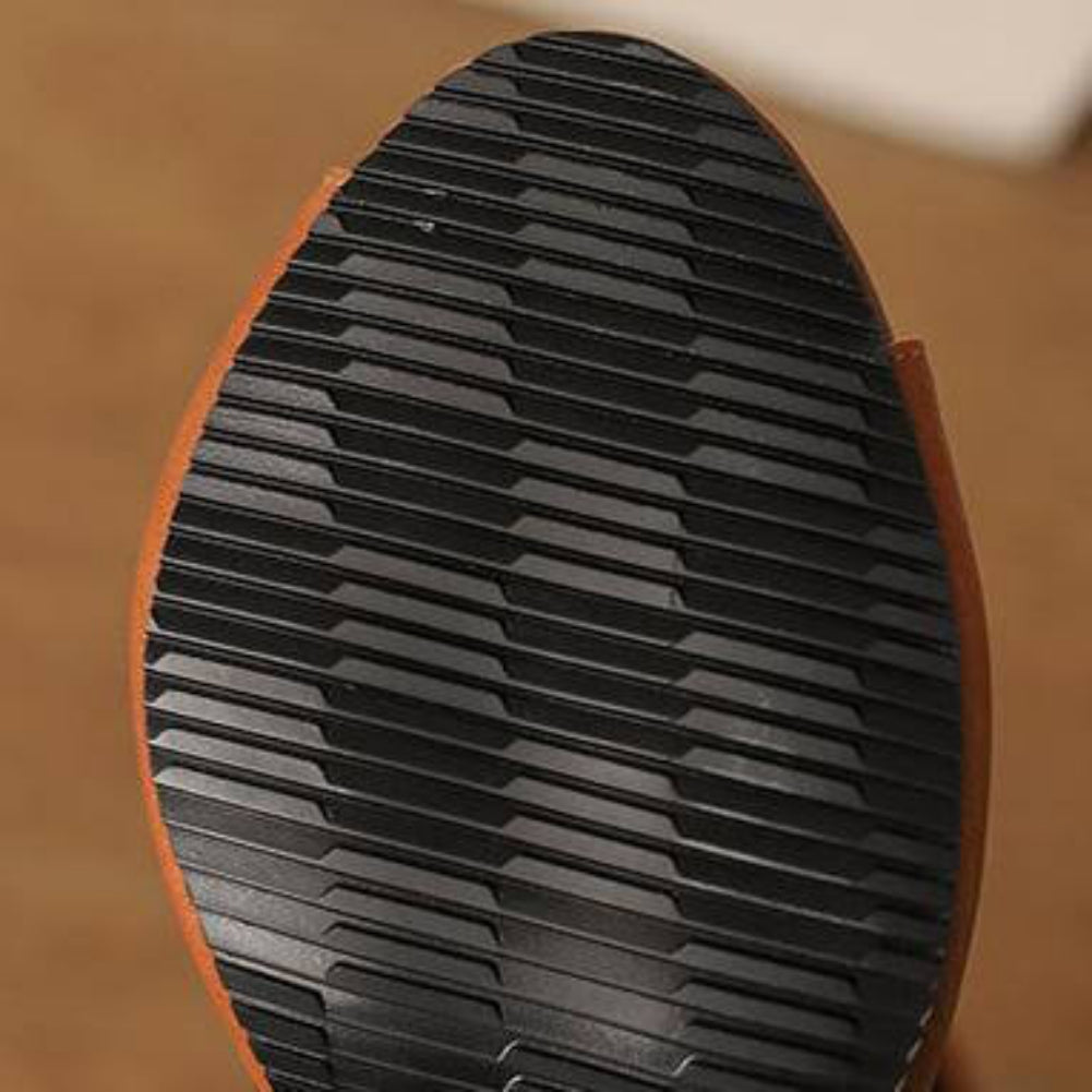 Stivali stiletto in pelle con pannelli in pizzo