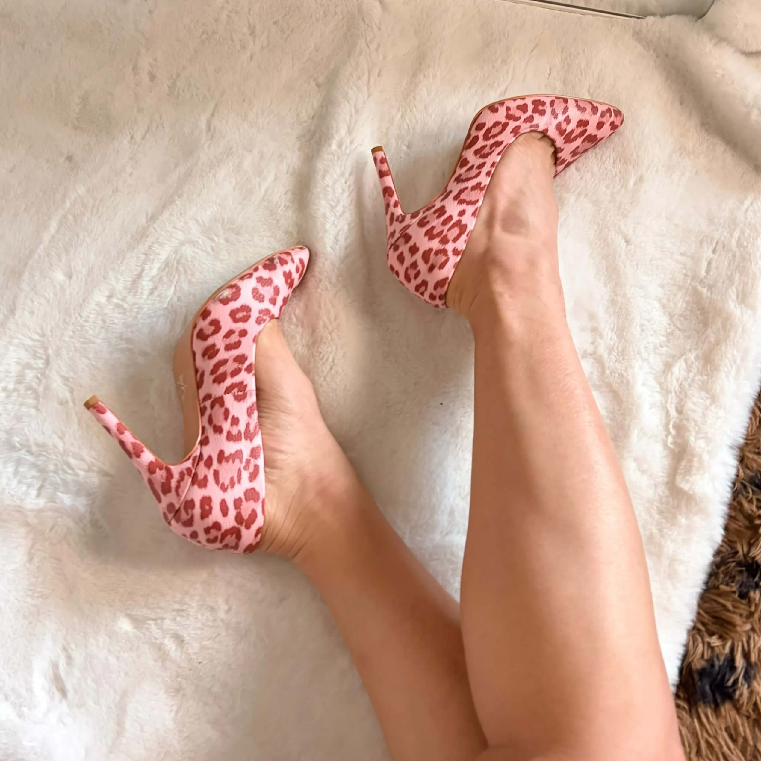 Pink Leopard Print Pumps