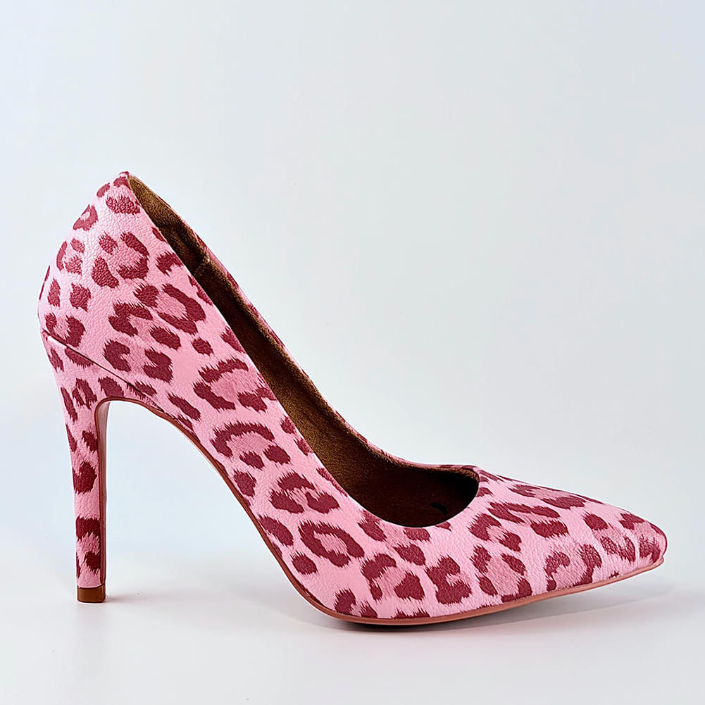 Pink Leopard Print Pumps